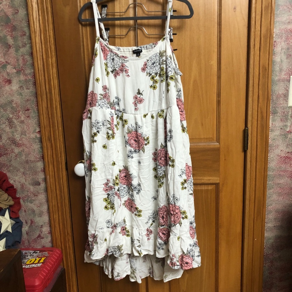 Cream floral high low dress